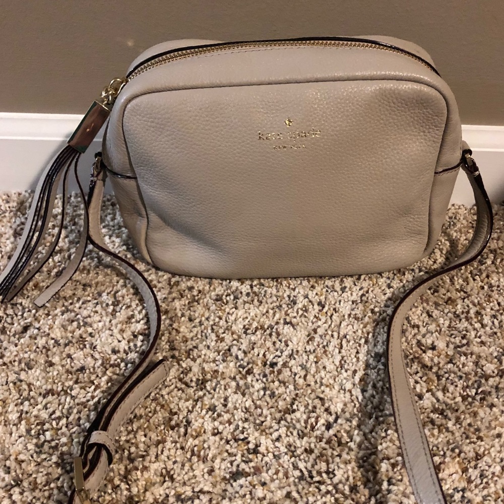 Kate Spade Taupe Pebbled Crossbody